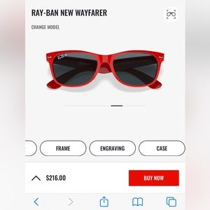 Ray-Ban New Wayfarer Classic Red with Polarized Lenses
